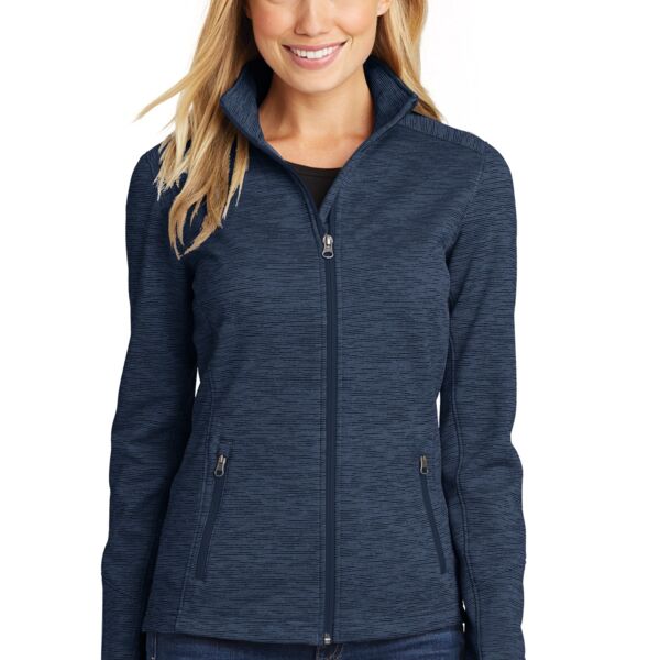 Ladies Digi Stripe Fleece Jacket - Port Authority Thumbnail