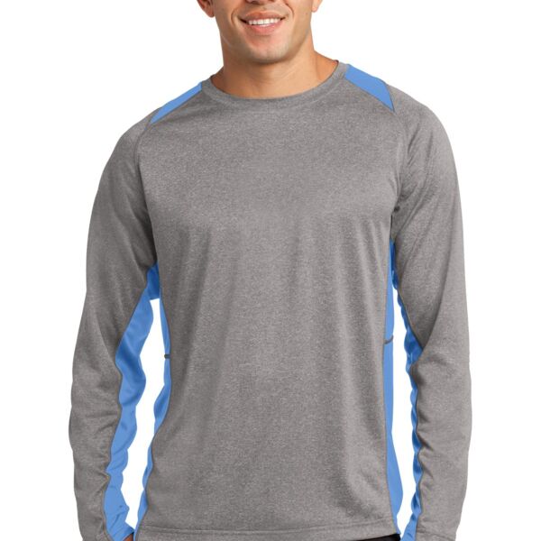 Long Sleeve Heather Colorblock Contender ™ Tee - Sport Tek Thumbnail