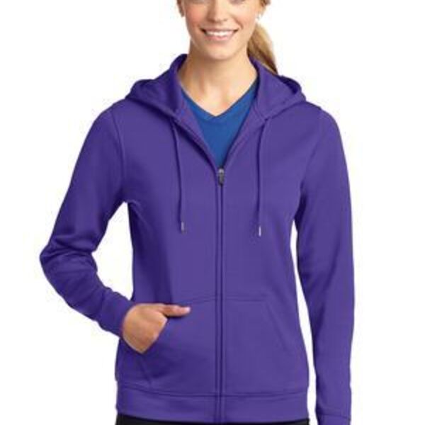 Ladies Sport Wick ® Fleece Full Zip Hooded Jacket - Sport Tek Thumbnail