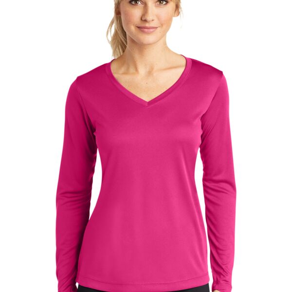 Ladies Long Sleeve PosiCharge ® Competitor™ V Neck Tee - Sport Tek Thumbnail
